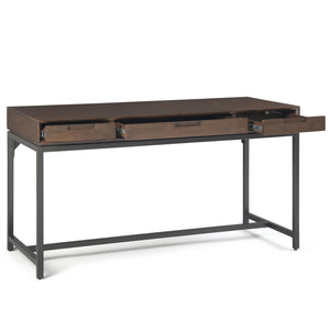 English Elm Banting Mid Century Desk In Walnut Brown - Stylish Workspace With Smart Storage & Industrial Touch B136P158455