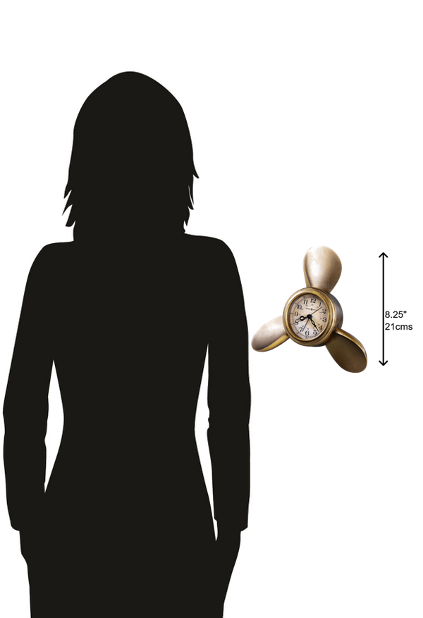 Hekman Furniture 645525 Nautical Propeller Alarm Clock - Antique Brass Table Clock With Quartz Movement & Unique Design  Propeller Alarm Tabletop Clock 645525