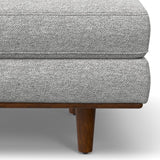 Hearth and Haven Celestique Upholstered Large Rectangular Ottoman with Woven-Blend Fabric B136P159950 Mist Grey