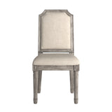 Homelegance By Top-Line Mayer Arched Linen and Wood Dining Chairs (Set of 2) Beige Rubberwood