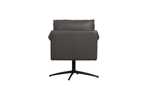 Porter Designs Porter Virgo Swivel Accent Chair In Gray Leather - Mid-century Modern Design With Flared Arms Gray Leather 12-204-02t-0239-kit