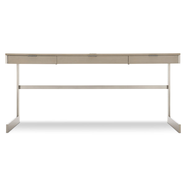 Bernhardt Bernhardt Axiom Desk With Integrated Power, Usb Ports, Cable Management & Brushed Silver Base For Executive Style D13514