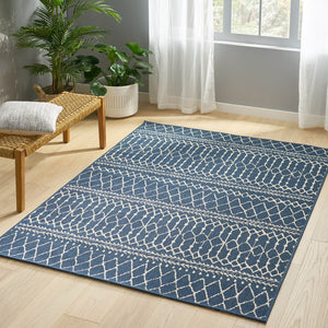 English Elm Christopher Knight Home® - 5'3"x7' Rug - Blue Polypropylene Area Rug, 100% Durable Low-Pile 4mm Handcrafted Accent for Living Room 72346.00