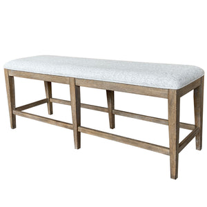 Parker House Sundance Dining - Sandstone 60 In. Upholstered Counter Bench Sandstone Rubberwood Solids / Mindi Veneers DSUN#1226-SS