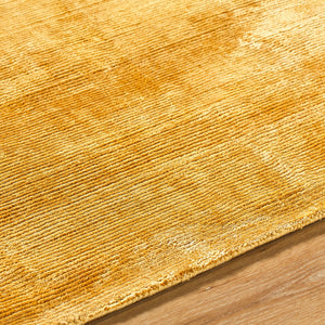 Surya Malcolm 2' X 3' Handmade Tencel Rug - Exquisite Hand-loomed Design For Elegant Home Décor Goldenrod Tencel Mcc2301-1014