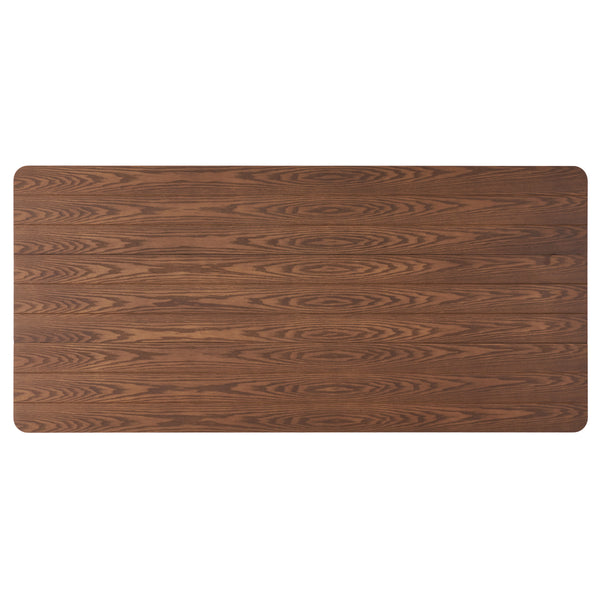 English Elm Christopher Knight Home® - DINING Rustic Farmhouse Slatted Top Table with Solid Rubberwood Construction and Tapered Square Legs Walnut 65643.00