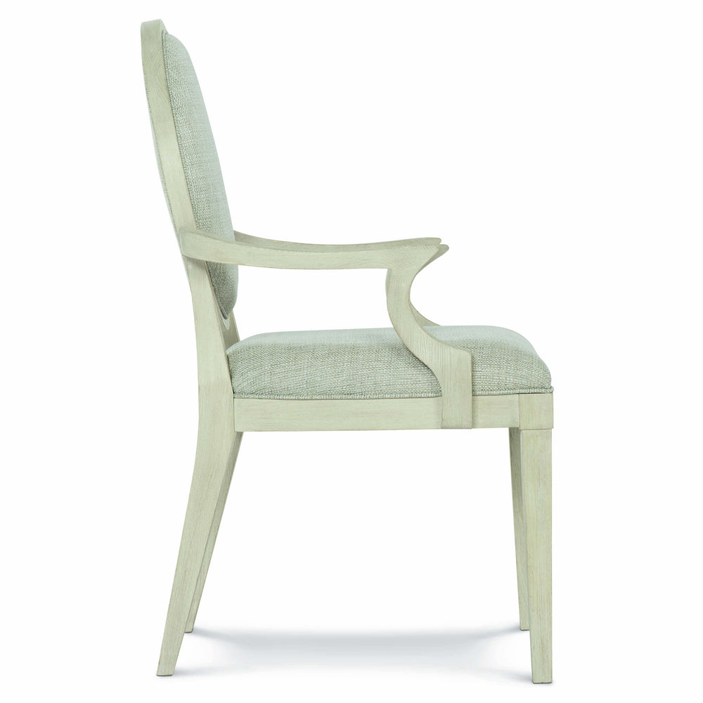 Bernhardt Bernhardt East Hampton Oval Back Arm Chair In Cerused Linen Finish — Plush Gray Upholstery, Sculpted Curves And Solid Ash Frame For Timeless Modern Comfort 395562