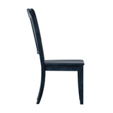 Homelegance By Top-Line Juliette Slat Back Wood Dining Chairs (Set of 2) Blue Rubberwood