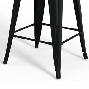 English Elm Rayne 24" Counter Height Stools - Set Of 2, Stylish Black Metal & Elm Wood For Chic Industrial Decor B136P159492-GIGA