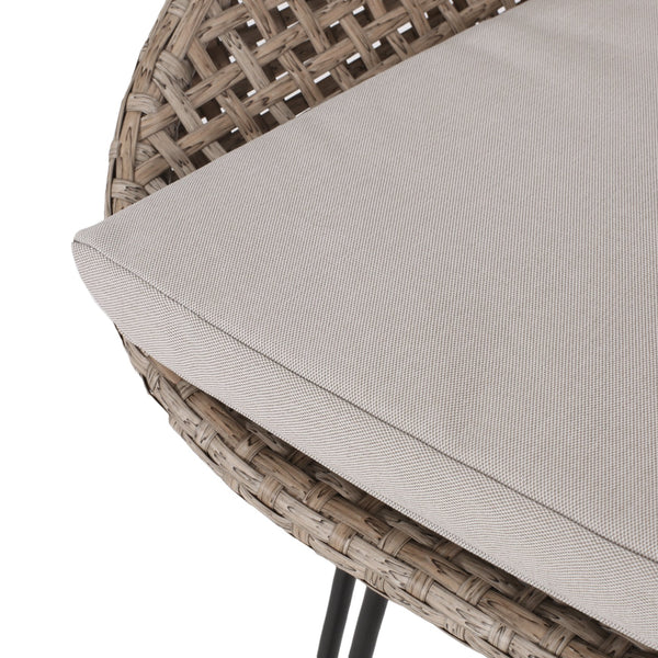 English Elm Pe Rattan Outdoor Bar Stools All Weather Woven Set with Cushioned Seats for Patio 71503.00MLBRN
