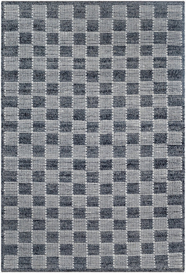 Livabliss Marcela Handwoven Wool Flatweave Rug Artisan Indian Craft for Modern Interiors Charcoal, Cream 9' x 12' MCL2300-912