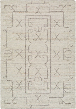 Livabliss Marcela Handwoven Wool Flatweave Accent Rug Artisan Crafted for Entryways and Bedside Ivory, Taupe 5' x 7'6" MCL2301-576
