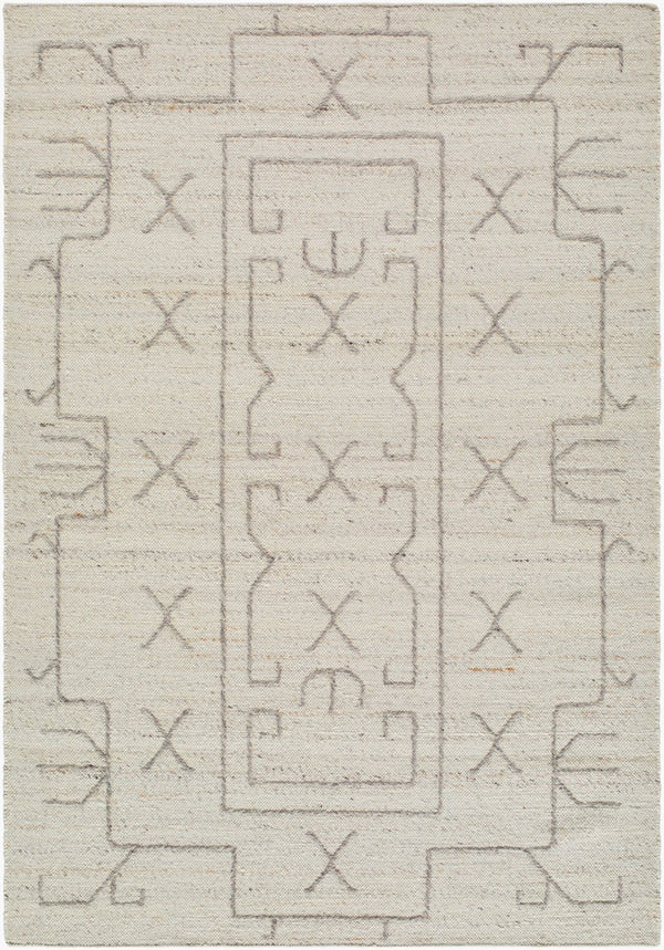 Livabliss Marcela Handwoven Wool Flatweave Accent Rug Artisan Crafted for Entryways and Bedside Ivory, Taupe 5' x 7'6" MCL2301-576