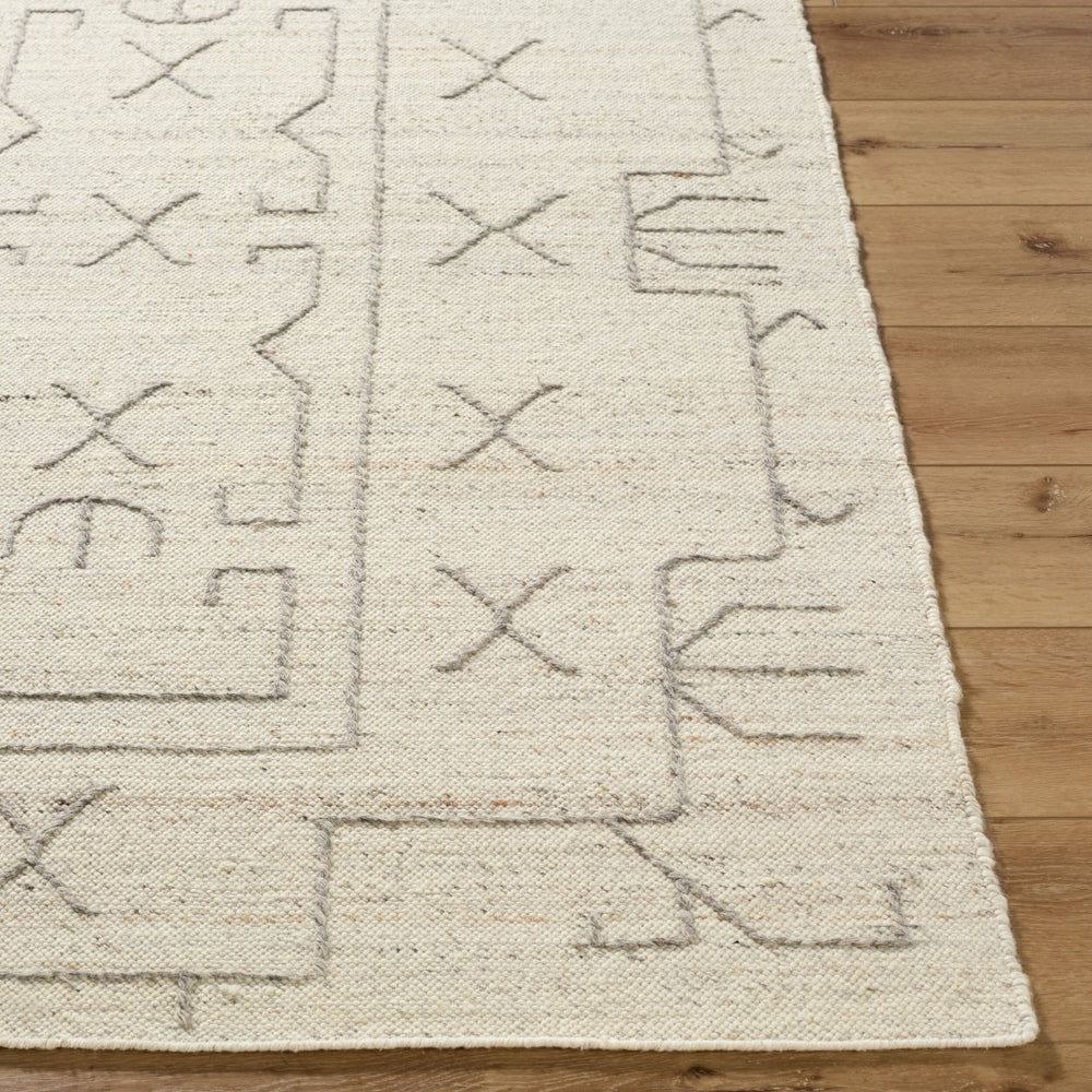 Livabliss Marcela Handwoven Wool Flatweave Accent Rug Artisan Crafted for Entryways and Bedside Ivory, Taupe 8' x 10' MCL2301-810