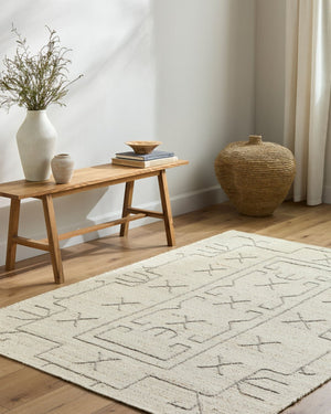 Livabliss Marcela Handwoven Wool Flatweave Accent Rug Artisan Crafted for Entryways and Bedside Ivory, Taupe 5' x 7'6" MCL2301-576