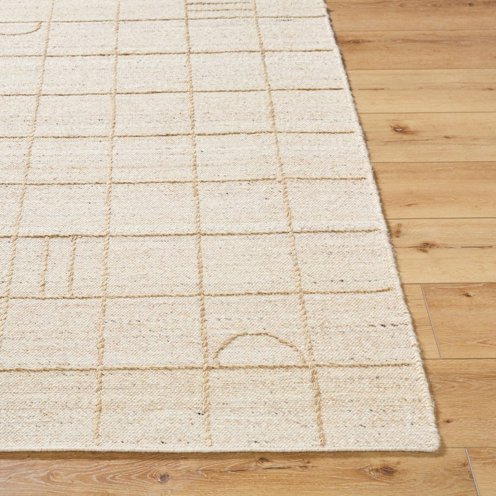 Livabliss Marcela Hand-woven Wool Flatweave Rug Artisan Crafted in India for Entryways Ivory, Sand 8' x 10' MCL2303-810