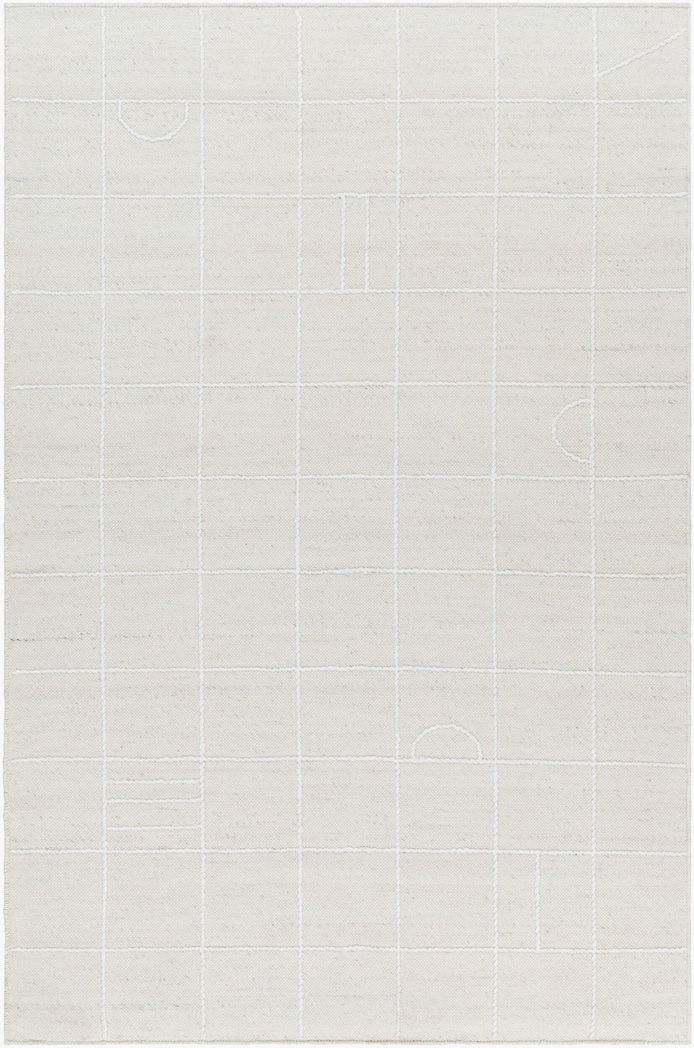 Livabliss Marcela Handwoven Wool Flatweave Rug Artisan Crafted in India for Entryways Cream, White 9' x 12' MCL2304-912