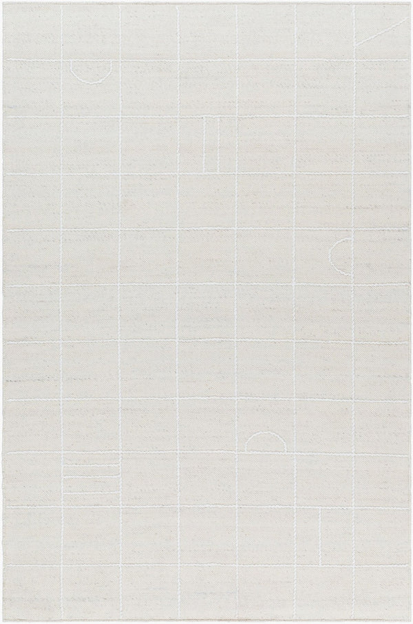 Livabliss Marcela Handwoven Wool Flatweave Rug Artisan Crafted in India for Entryways Cream, White 9' x 12' MCL2304-912