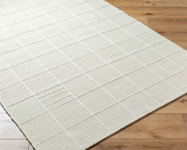 Livabliss Marcela Handwoven Wool Flatweave Rug Artisan Crafted in India for Entryways Cream, White 9' x 12' MCL2304-912