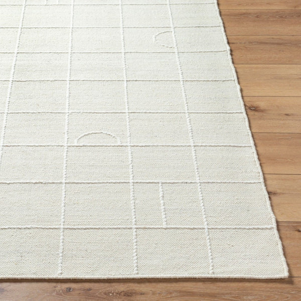 Livabliss Marcela Handwoven Wool Flatweave Rug Artisan Crafted in India for Entryways Cream, White 9' x 12' MCL2304-912
