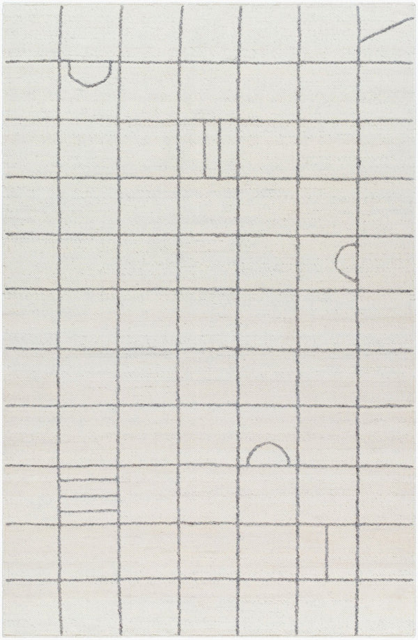 Livabliss Marcela Handwoven Wool Flatweave Rug Artisan Crafted in India for Entryways Cream, Gray 9' x 12' MCL2305-912