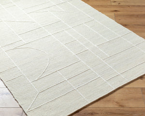Livabliss Marcela Handwoven Wool Flatweave Accent Rug for Entryways Bohemian and Modern Spaces Ivory, Pearl 2' x 3' MCL2306-23