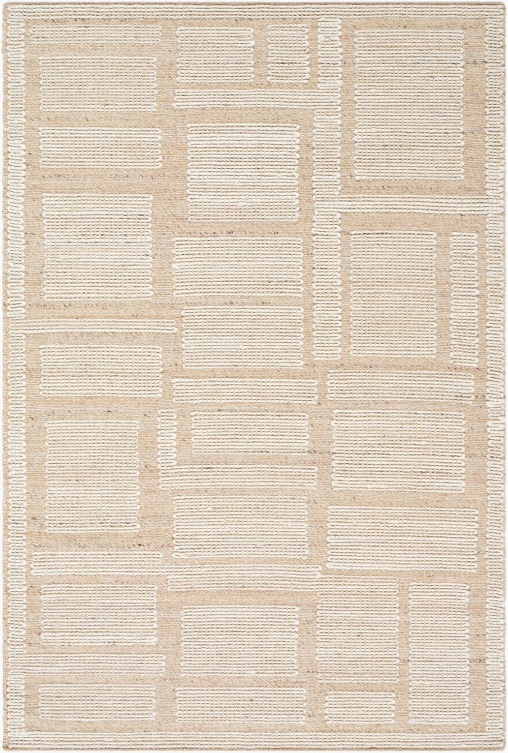 Livabliss Marcela Hand Woven Wool Flatweave Rug Artisan Crafted for Entryways and Small Spaces Beige, Ivory 9' x 12' MCL2307-912