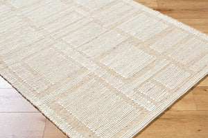 Livabliss Marcela Hand Woven Wool Flatweave Rug Artisan Crafted for Entryways and Small Spaces Beige, Ivory 9' x 12' MCL2307-912