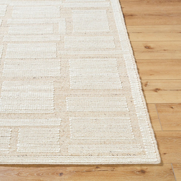 Livabliss Marcela Hand Woven Wool Flatweave Rug Artisan Crafted for Entryways and Small Spaces Beige, Ivory 9' x 12' MCL2307-912