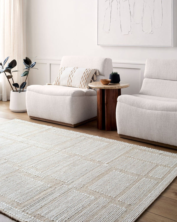 Livabliss Marcela Hand Woven Wool Flatweave Rug Artisan Crafted for Entryways and Small Spaces Beige, Ivory 9' x 12' MCL2307-912