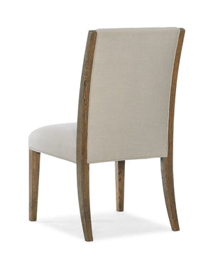 Hooker Furniture Chapman Upholstered Side Chair With Samantha Taupe Fabric, Sorrel White Oak Frame, Hand‑Distressed Details And Forged Pewter Accents 6033-75410-85