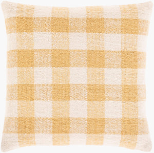 Surya Malcom 18"X18" Luxurious Cotton Accent Pillow - Stylish Home Decor, Easy Care, Elegant Comfort Mustard Cotton,Cotton Mcm001-2020p
