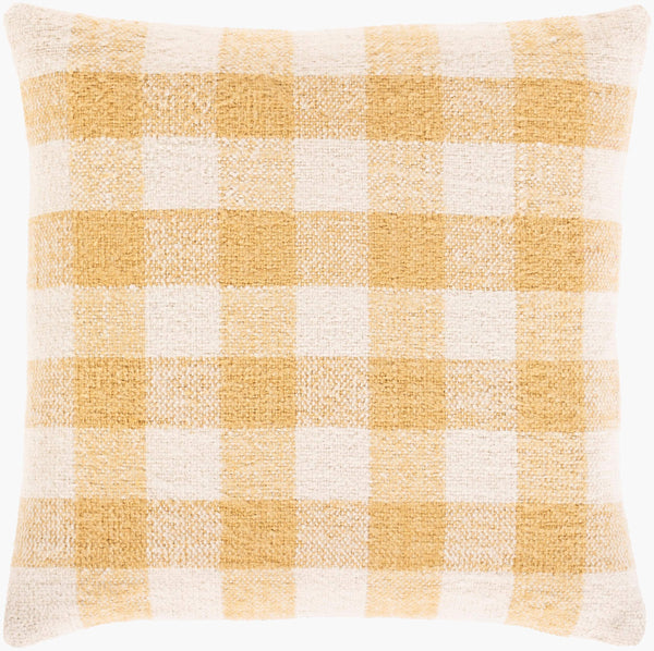 Surya Malcom 18"X18" Luxurious Cotton Accent Pillow - Stylish Home Decor, Easy Care, Elegant Comfort Mustard Cotton,Cotton Mcm001-2020p