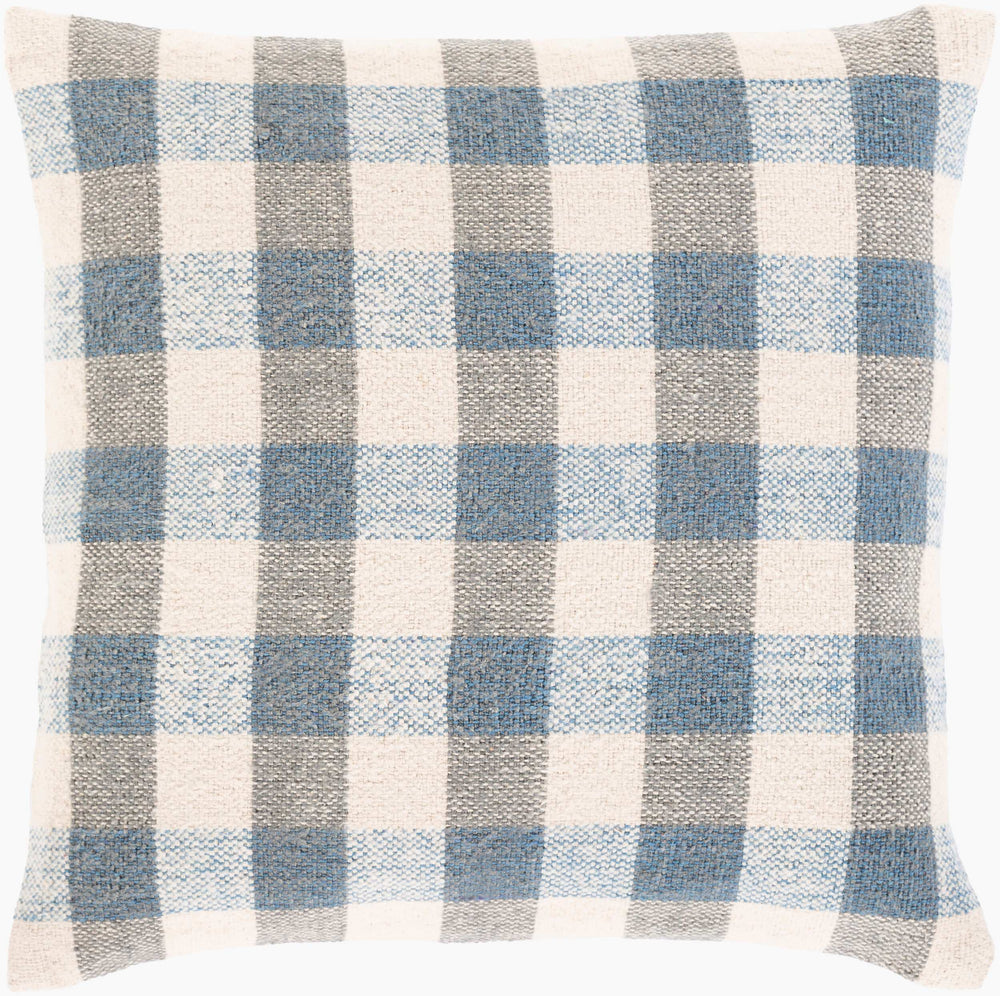 Surya Malcom 18"X18" Luxurious Cotton Accent Pillow - Stylish Home Decor, Easy Care, Elegant Comfort Blue Cotton,Cotton Mcm002-1818