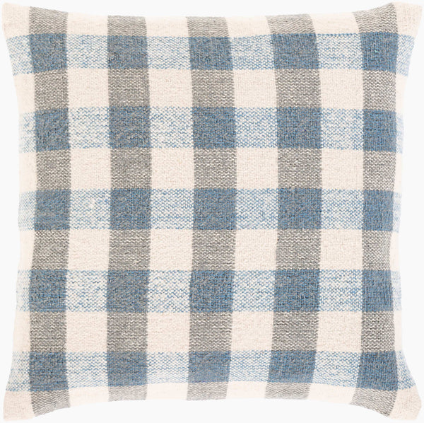 Surya Malcom 18"X18" Luxurious Cotton Accent Pillow - Stylish Home Decor, Easy Care, Elegant Comfort Blue Cotton,Cotton Mcm002-1818