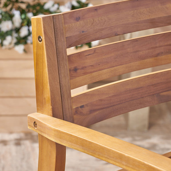 English Elm Wood Acacia Bar Stool with Ladder Back and Slatted Seat for Kitchen or Patio 62719.00