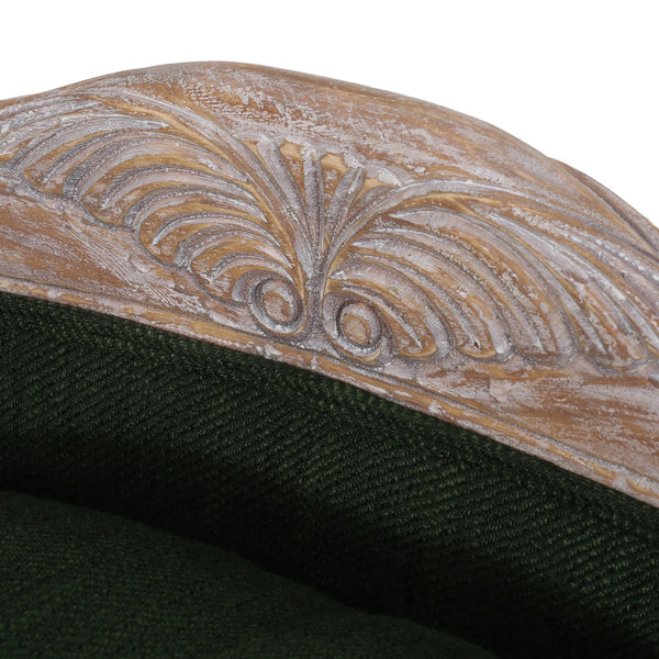 English Elm Pet Bed with Tufted Cushion Solid Birch Turned Legs Upholstered Living Room Sofa Style Old Pine 72913.00PINE