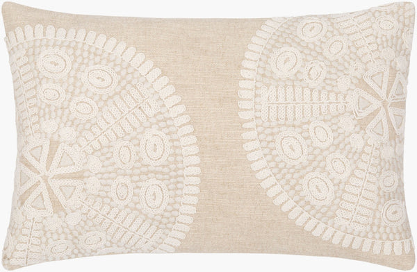 Surya Maricopa Woven Cotton Lumbar Pillow Cover Coastal Bohemian Accent for Sofa or Bed MCP001-1422