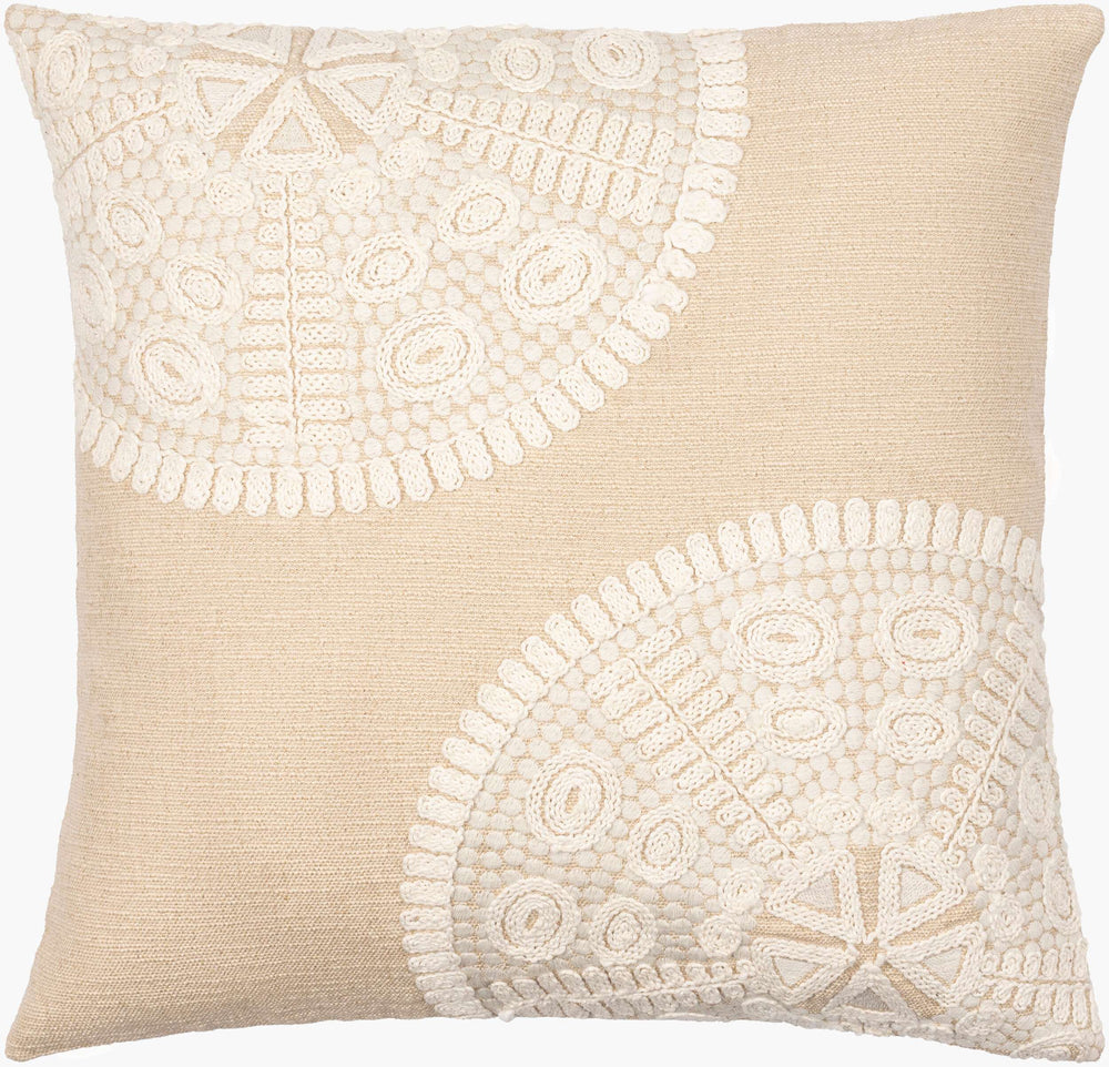 Surya Maricopa Coastal Style 18"L X 18"W Cotton Accent Pillow Cover - Textured Woven Design, Unique Decor Beige Cotton,Cotton Mcp001-2020p