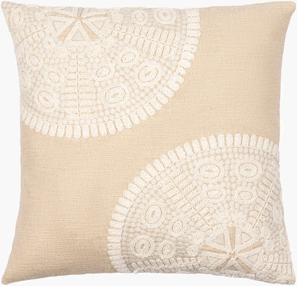 Surya Maricopa Coastal Style 18"L X 18"W Cotton Accent Pillow Cover - Textured Woven Design, Unique Decor Beige Cotton,Cotton Mcp001-2020p