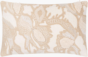 Surya Maricopa 14"L X 22"W Coastal Lumbar Pillow - Elegant Cotton-linen Blend For Beachy Home Decor Beige Cotton,Linen,Cotton Mcp003-1422