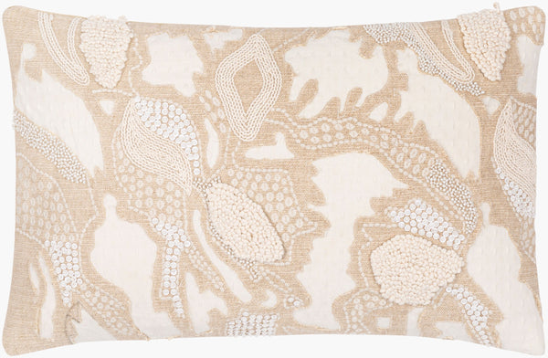 Surya Maricopa 14"L X 22"W Coastal Lumbar Pillow - Elegant Cotton-linen Blend For Beachy Home Decor Beige Cotton,Linen,Cotton Mcp003-1422