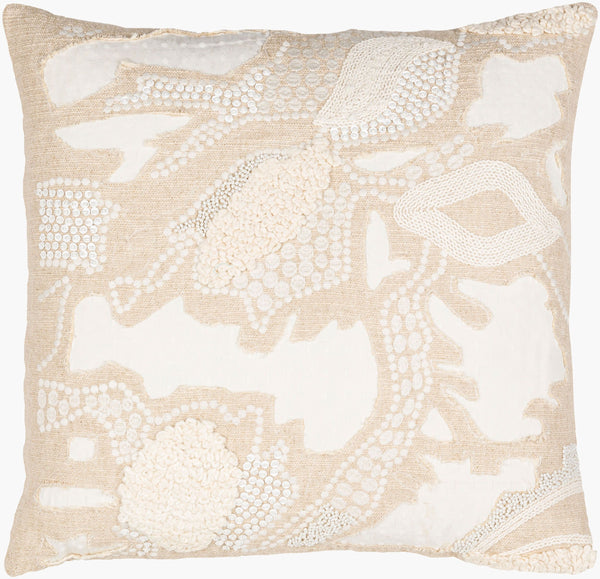 Surya Maricopa Coastal Style 18"L X 18"W Cotton Accent Pillow Cover - Textured Woven Design, Unique Decor Beige Cotton,Linen,Cotton Mcp003-1818