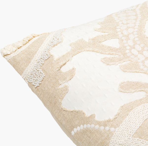 Surya Maricopa 14"L X 22"W Coastal Lumbar Pillow - Elegant Cotton-linen Blend For Beachy Home Decor Beige Cotton,Linen,Cotton Mcp003-1422