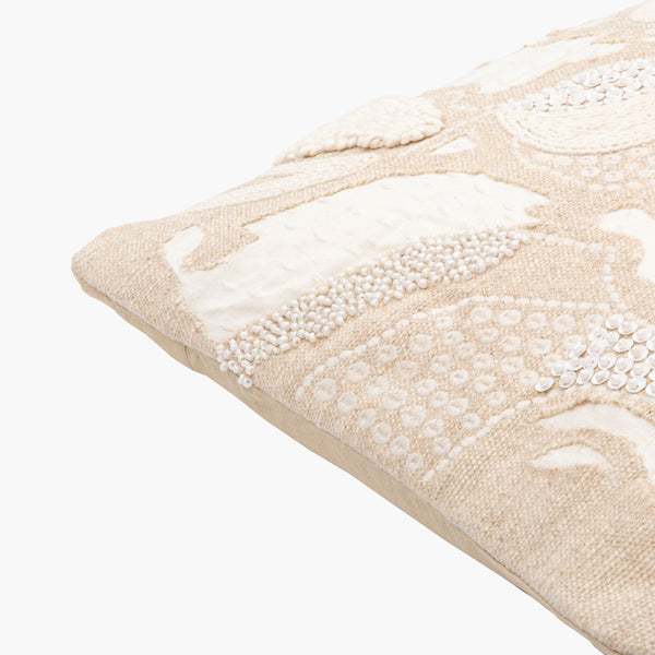 Surya Maricopa Coastal Style 18"L X 18"W Cotton Accent Pillow Cover - Textured Woven Design, Unique Decor Beige Cotton,Linen,Cotton Mcp003-1818