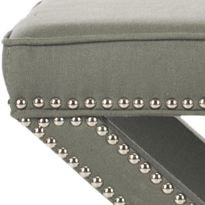 Safavieh Palmer Ottoman Silver Nail Heads Granite MCR4589Z