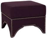 Safavieh Declan Ottoman - Silver Nail Heads Plum MCR4639B