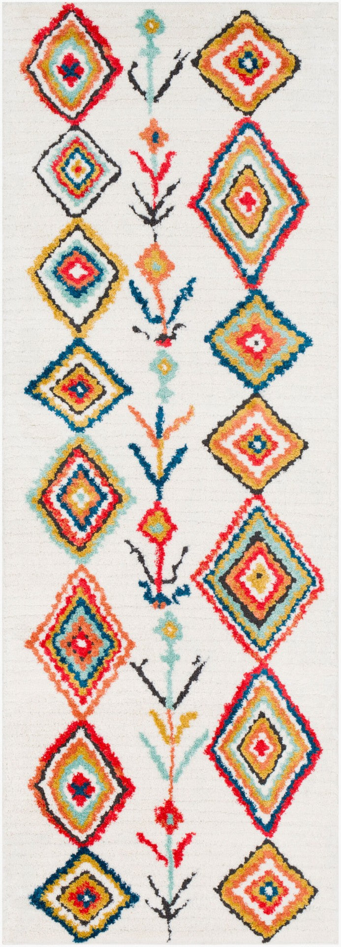 Livabliss Moroccan Geometric Shag Runner Rug Soft High Pile Polypropylene Hallway Accent MCS2301-2773
