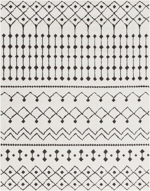 Livabliss Moroccan Shag Runner Rug High Low Pile Polypropylene Hallway Entryway Accent Black, White 7'10" x 10'2" MCS2309-710103