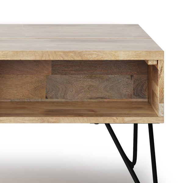 English Elm Hunter Small Lift Top Coffee Table - Handcrafted Mango Wood With Industrial Design & Storage Solutions B136P158744
